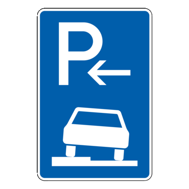 Verkehrszeichen VZ 315-52 | Parken auf Gehwegen halb in Fahrtrichtung links, Ende