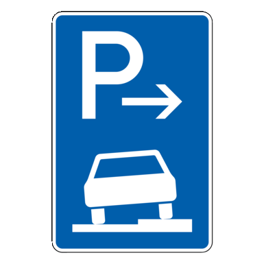 Verkehrszeichen VZ 315-57 | Parken auf Gehwegen halb in Fahrtrichtung rechts, Ende