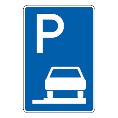 Verkehrszeichen VZ 315-65 | Parken auf Gehwegen ganz in Fahrtrichtung rechts