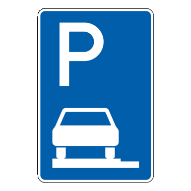 Verkehrszeichen VZ 315-60 | Parken auf Gehwegen ganz in Fahrtrichtung links