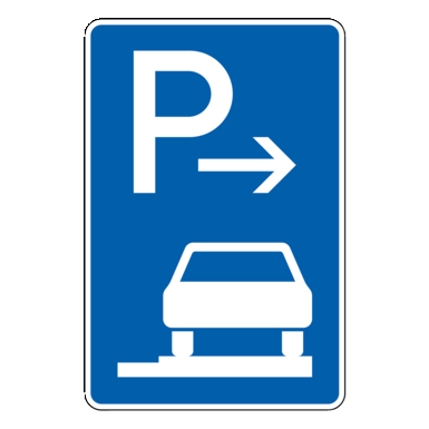Verkehrszeichen VZ 315-67 | Parken auf Gehwegen ganz in Fahrtrichtung rechts, Ende