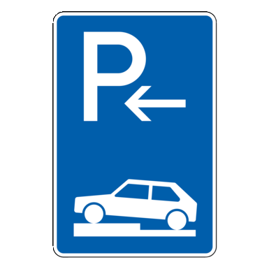 Verkehrszeichen VZ 315-72 | Parken auf Gehwegen halb quer zur Fahrtrichtung links, Ende