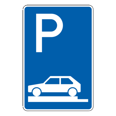 Verkehrszeichen VZ 315-80 | Parken auf Gehwegen ganz quer zur Fahrtrichtung links