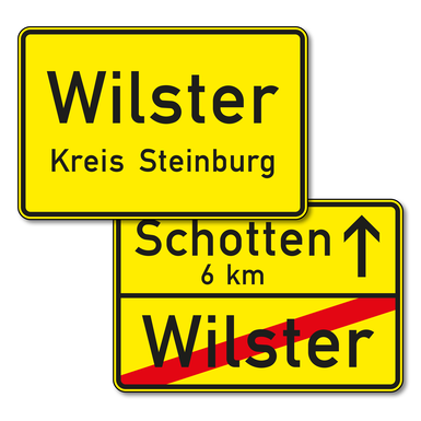 Verkehrszeichen VZ 310-40 | Ortstafel doppelseitig