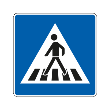 Verkehrszeichen VZ 350-10 | Fußgängerüberweg, Aufstellung rechts
