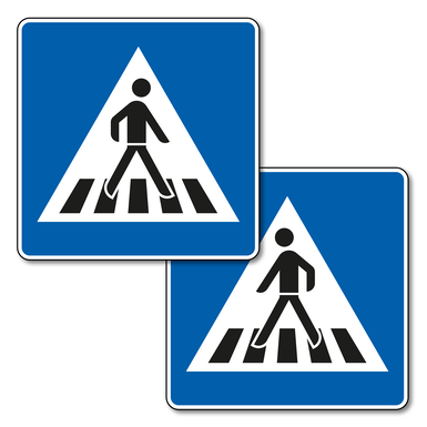 Verkehrszeichen VZ 350-40 | Fußgängerüberweg, doppelseitig 