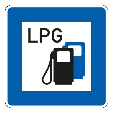 Verkehrszeichen VZ 365-53 | Tankstelle mit Autogas
