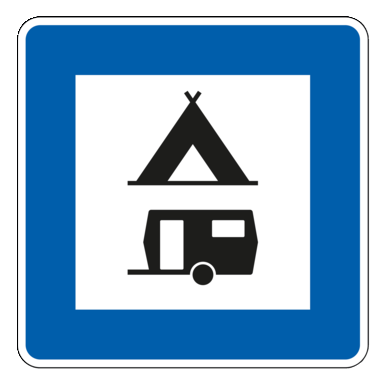 Verkehrszeichen VZ 365-60 | Zelt- und Wohnwagenplatz