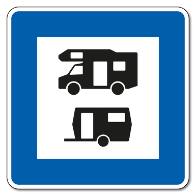 Verkehrszeichen VZ 365-68 | Wohnmobil- und Wohnwagenplatz
