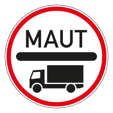Verkehrszeichen VZ 390 | Mautpflicht nach dem Bundesfernstraßenmautgesetz