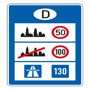 Verkehrszeichen VZ 393 | Informationstafel an Grenzübergangsstellen