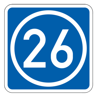 Verkehrszeichen VZ 406-50 | Knotenpunkte der Autobahnen, ein- oder zweistellige Nummer