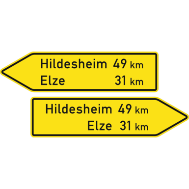 Verkehrszeichen VZ 418-40 | Pfeilwegweiser auf sonstigen Straßen, doppelseitig