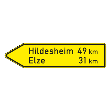 Verkehrszeichen VZ 418-10 | Pfeilwegweiser auf sonstigen Straßen, linksweisend