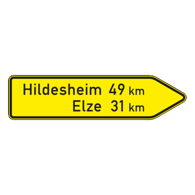 Verkehrszeichen VZ 418-20 | Pfeilwegweiser auf sonstigen Straßen, rechtsweisend