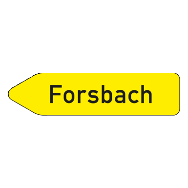 Verkehrszeichen VZ 419-10 | Pfeilwegweiser auf sonstigen Straßen mit geringer Verkehrsbedeutung linksweisend