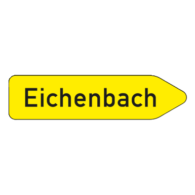 Verkehrszeichen VZ 419-20 | Pfeilwegweiser auf sonstigen Straßen mit geringer Verkehrsbedeutung rechtsweisend