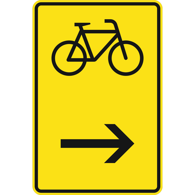 Verkehrszeichen VZ 422-26 | Wegweiser für Radverkehr, hier rechts
