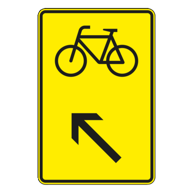 Verkehrszeichen VZ 422-17 | Wegweiser für Radverkehr, links einordnen