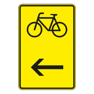 Verkehrszeichen VZ 422-16 | Wegweiser für Radverkehr, hier links