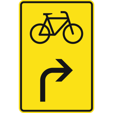 Verkehrszeichen VZ 442-23 | Vorwegweiser für Radverkehr, rechtsweisend
