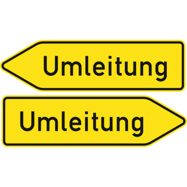 Verkehrszeichen VZ 454-40 | Umleitungswegweiser, doppelseitig