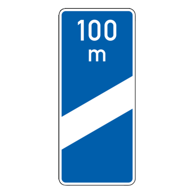 Verkehrszeichen VZ 450-50 | Ankündigungsbake einstreifig (100 m)