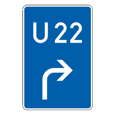 Verkehrszeichen VZ 460-20 | Bedarfsumleitung, Vorankündigung rechts
