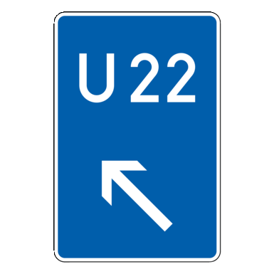 Verkehrszeichen VZ 460-12 | Bedarfsumleitung, links einordnen