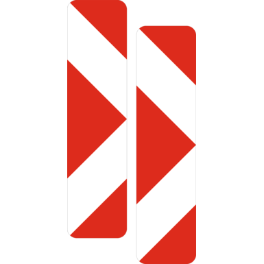 Verkehrszeichen VZ 605-43 | Pfeilbake, Aufstellung links doppelseitig (-21/-21)