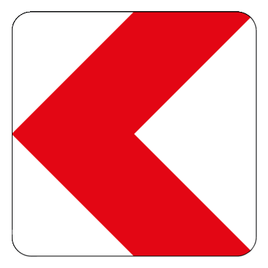 Verkehrszeichen VZ 625-10 | Richtungstafel in Kurven, linksweisend