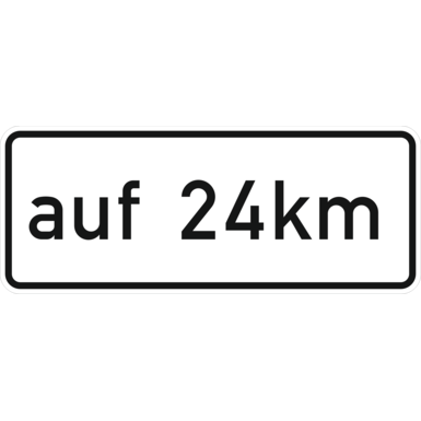 Verkehrszeichen VZ 1001-35 | auf ... km (verbal) (in Verbindung mit Fahrstreifentafeln Z. 521 ff.)