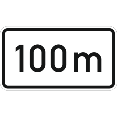 Verkehrszeichen VZ 1004-30 | Entfernungsangabe in ... m (nur volle 50er)