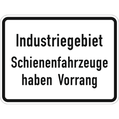 Verkehrszeichen VZ 1008-32 | Industriegebiet Schienenfahrzeuge haben Vorrang (zu. Z. 201)
