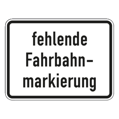 Verkehrszeichen VZ 1007-39 | fehlende Fahrbahnmarkierung