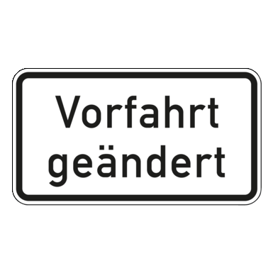 Verkehrszeichen VZ 1008-30 | Vorfahrt geändert