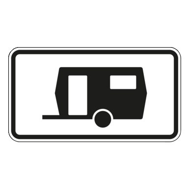 VZ 1010-13 | Kennzeichnung von Parkflächen, auf denen Wohnwagen auch länger als 14 Tage parken dürfen | 330x600x2 mm | flach | RA1/A 