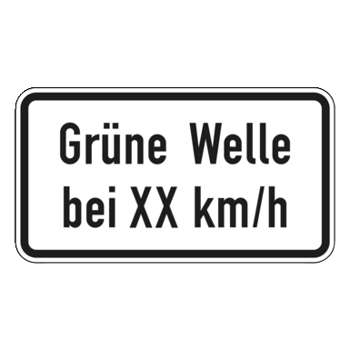 Verkehrszeichen VZ 1012-34 | Grüne Welle bei ... km/h
