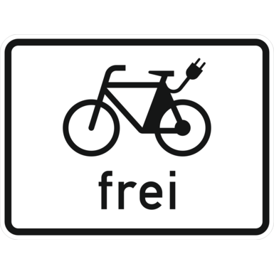 Verkehrszeichen VZ 1022-13 | E-Bikes frei