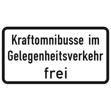 Verkehrszeichen VZ 1026-31 | Kraftomnibusse im Gelegenheitsverkehr frei