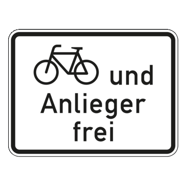 Verkehrszeichen VZ 1020-12 | Radverkehr und Anlieger frei