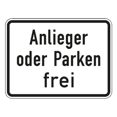 Verkehrszeichen VZ 1020-31 | Anlieger oder Parken frei