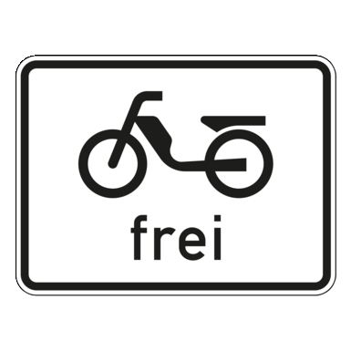 Verkehrszeichen VZ 1022-11 | Mofas frei