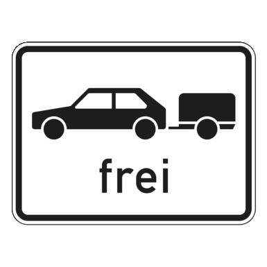 Verkehrszeichen VZ 1024-11 | Personenkraftwagen mit Anhänger frei