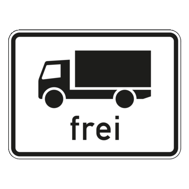 Verkehrszeichen VZ 1024-12 | Kraftfahrzeuge mit einer zulässigen Gesamtmasse über 3,5 t, einschließlich ihrer Anhänger und Zugmaschinen, ausgenommen Personenkraftwagen und Kraftomnibusse frei