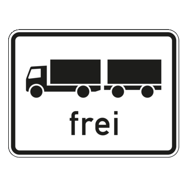 Verkehrszeichen VZ 1024-13 | Lastkraftwagen mit Anhänger frei