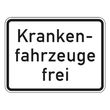 VZ 1026-34 | Krankenfahrzeuge frei | 315x420 mm | Rundform | RA2/C