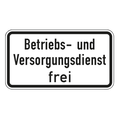 Verkehrszeichen VZ 1026-39 | Betriebs- und Versorgungsdienst frei