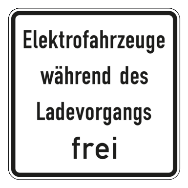 Verkehrszeichen VZ 1026-60 | Elektrofahrzeuge während des Ladevorgangs frei