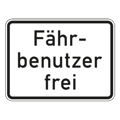 Verkehrszeichen VZ 1028-34 | Fährbenutzer frei